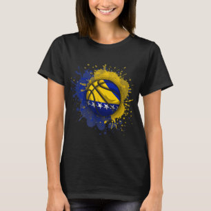 Basketball mit der Flagge von Bosnien und Herzegow T-Shirt