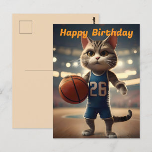 "Basketball mit einer Prise Katzigkeit" Geburtstag Postkarte