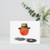 Basketball mit Fedora und Hüfte Postkarte (Stehend Vorderseite)