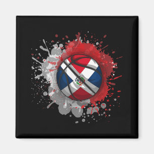 Basketball mit Flagge der Dominikanischen Republik Magnet