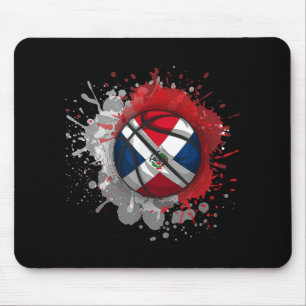 Basketball mit Flagge der Dominikanischen Republik Mousepad