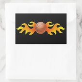 Basketball mit Flammen Rechteckiger Aufkleber (Tasche)