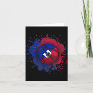 Basketball mit haitianischer Flagge Karte