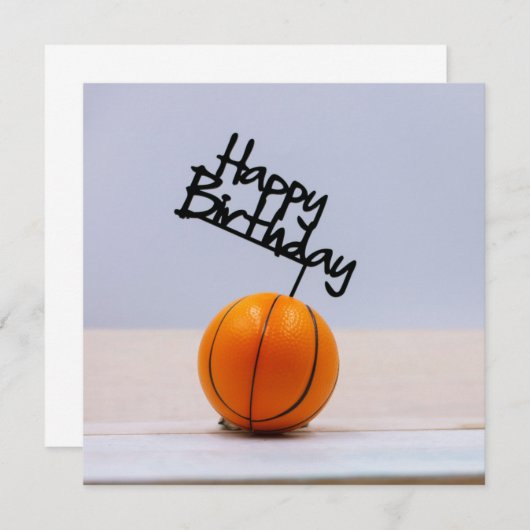 Basketball mit Happy Birthday auf weißem Hintergru (Vorne/Hinten)
