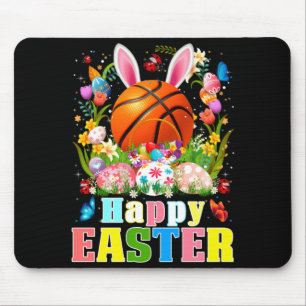 Basketball mit Hasenohren Ostertag Jungen Ki Mousepad