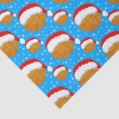 Basketball mit Hut und Schneeflocken Blau des Weih Seidenpapier (Detail)