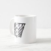Basketball mit Ihrem Namen oder Team Kaffeetasse (Vorderseite Links)