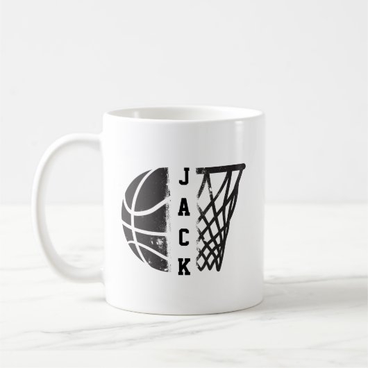 Basketball mit Ihrem Namen oder Team Kaffeetasse (Links)