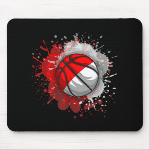Basketball mit indonesischer Flagge Mousepad