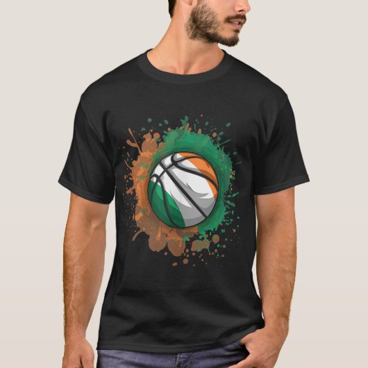 Basketball mit irischer Flagge - Top (Vorderseite)