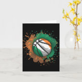 Basketball mit irischer Flagge - Top Karte (Gelbe Blume)
