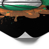 Basketball mit irischer Flagge - Top Poster (Ecke)