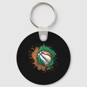 Basketball mit irischer Flagge - Top Schlüsselanhänger