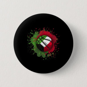 Basketball mit Kuwait-Flagge Button
