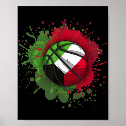 Basketball mit Kuwait-Flagge Poster (Vorne)