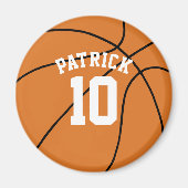 Basketball mit Name und Teamnummer Magnet (Vorne)