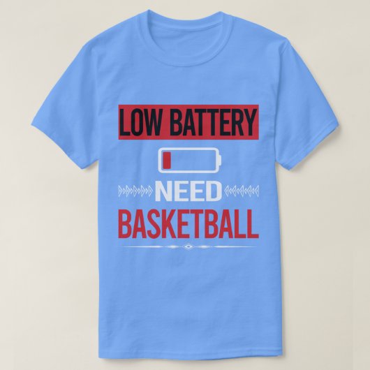 Basketball mit niedrigem Akku T-Shirt (Design vorne)
