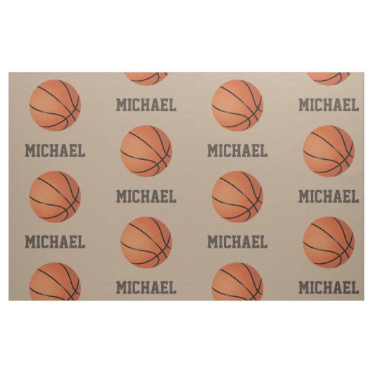 Basketball mit Personalisiertem Individuelle Name Stoff (Fat Quarter (45,7 x 55,9 cm))