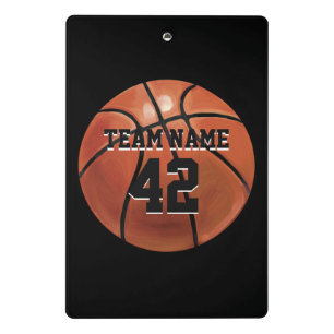 Basketball mit Personalisiertem Namen und Nummer Mini Klemmbrett