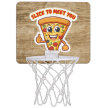 Basketball mit Pizza.