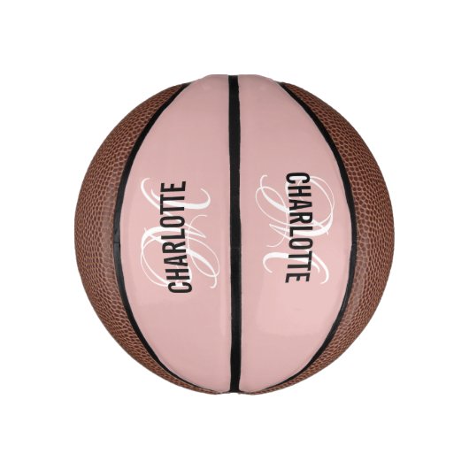 Basketball mit rosafarbenem Monogramm (Vertikal)