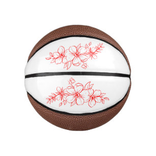 Basketball mit Rotblume
