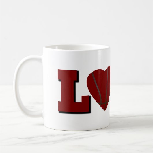Basketball mit rotem Liebe Kaffeetasse (Links)