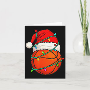 Basketball mit Santa-Hut Lustiges Weihnachten Xmas Karte