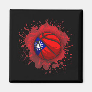 Basketball mit taiwanesischer Flagge Magnet