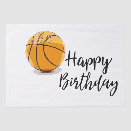 Basketball mit viel Glück zum Geburtstag Seidenpapier (Vorderseite)