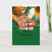 Basketball mit Weihnachten Thema für Spieler Karte (Vorderseite)