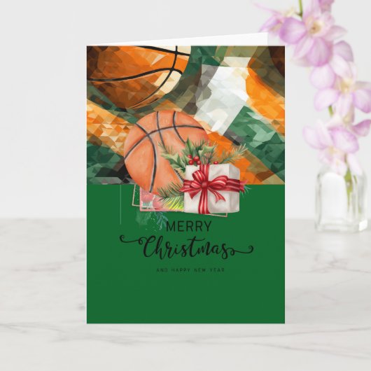 Basketball mit Weihnachten Thema für Spieler Karte (Orchidee)
