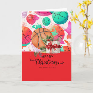 Basketball mit Weihnachten Thema für Spieler Karte