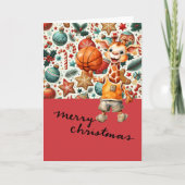 Basketball mit Weihnachten Thema für Spieler Karte (Vorderseite)