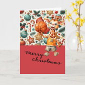 Basketball mit Weihnachten Thema für Spieler Karte (Gelbe Blume)