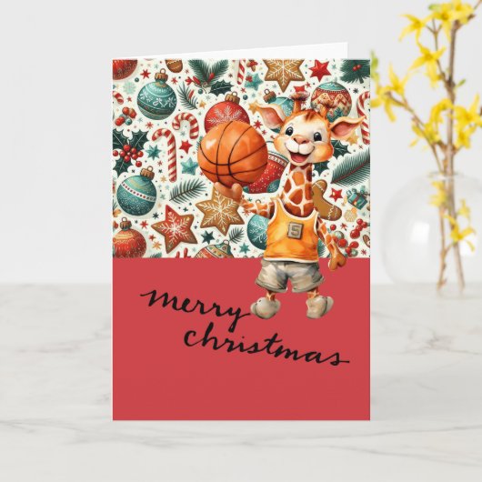 Basketball mit Weihnachten Thema für Spieler Karte (Gelbe Blume)