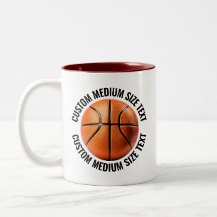 Basketball & Mittel Text MAROON 11oz Custom Zweifarbige Tasse