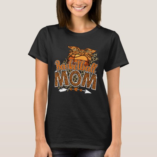 Basketball Mom Mama Mother's Day Leopard Sport Mom T-Shirt (Vorderseite)