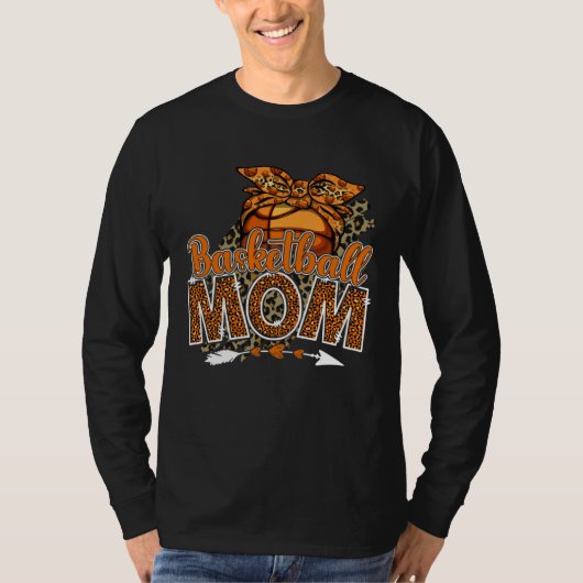 Basketball Mom Mama Mother's Day Leopard Sport Mom T-Shirt (Vorderseite)