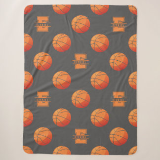 Basketball-Monogramm-Namensdecke - Buchstabe E Sherpadecke