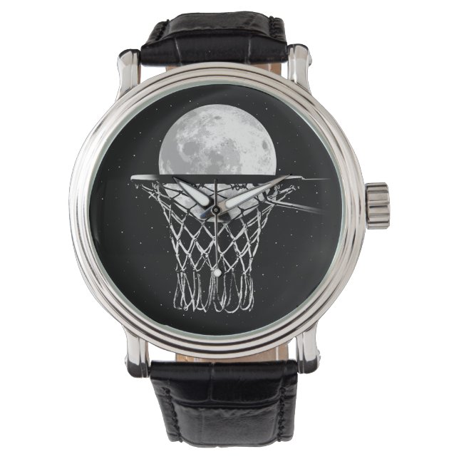 Basketball Moon Armbanduhr (Vorderseite)