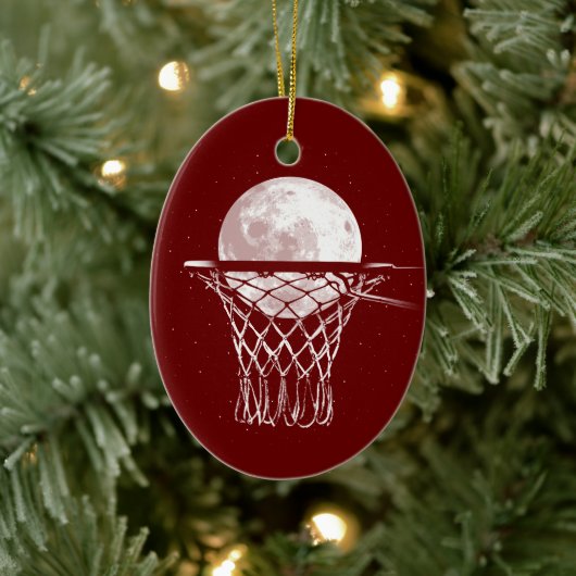 Basketball Moon Keramik Ornament (Baum)