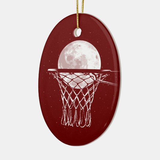 Basketball Moon Keramik Ornament (Links)