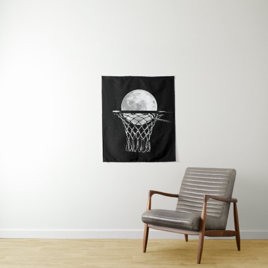 Basketball Moon Wandteppich (Beispiel)