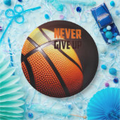 Basketball-Motivation - geben Sie niemals von Gesc Pappteller (Party)