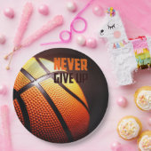 Basketball-Motivation - geben Sie niemals von Gesc Pappteller (Party)