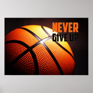 Basketball-Motivation - geben Sie niemals von Gesc Poster