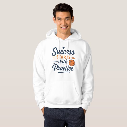 Basketball Motivation Quote Practice Success Hoodie (Vorne ganz)
