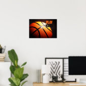 Basketball-Motivation: Spielen Sie hart durch Händ Poster (Heimbüro)