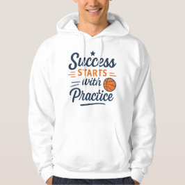 Basketball Motivationszitat Praxis Erfolg Hoodie